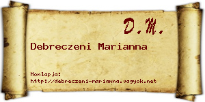 Debreczeni Marianna névjegykártya