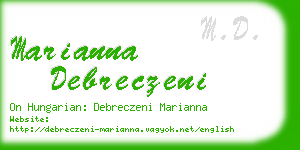 marianna debreczeni business card